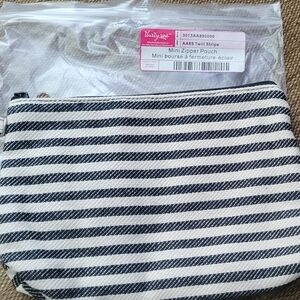 Thirty-one Mini Zipper Pouch- Twill Stripe